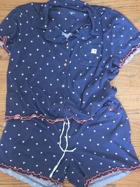 OP Navy Heart-Print Pajamas, Sz Large